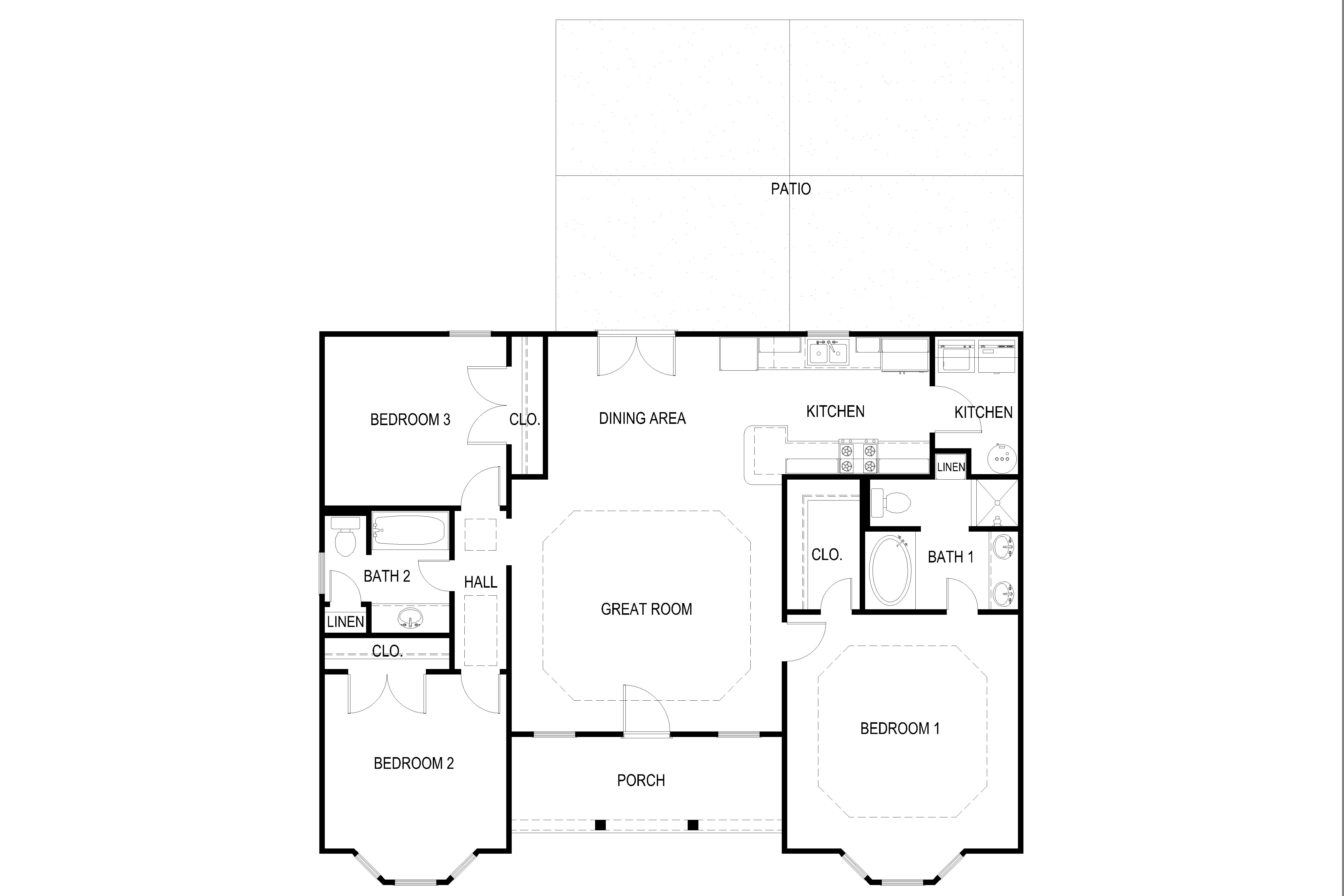 Small House Plan | Under 2000 sq ft | 3 Bedroom | 2 Bath | 1,408 Sq